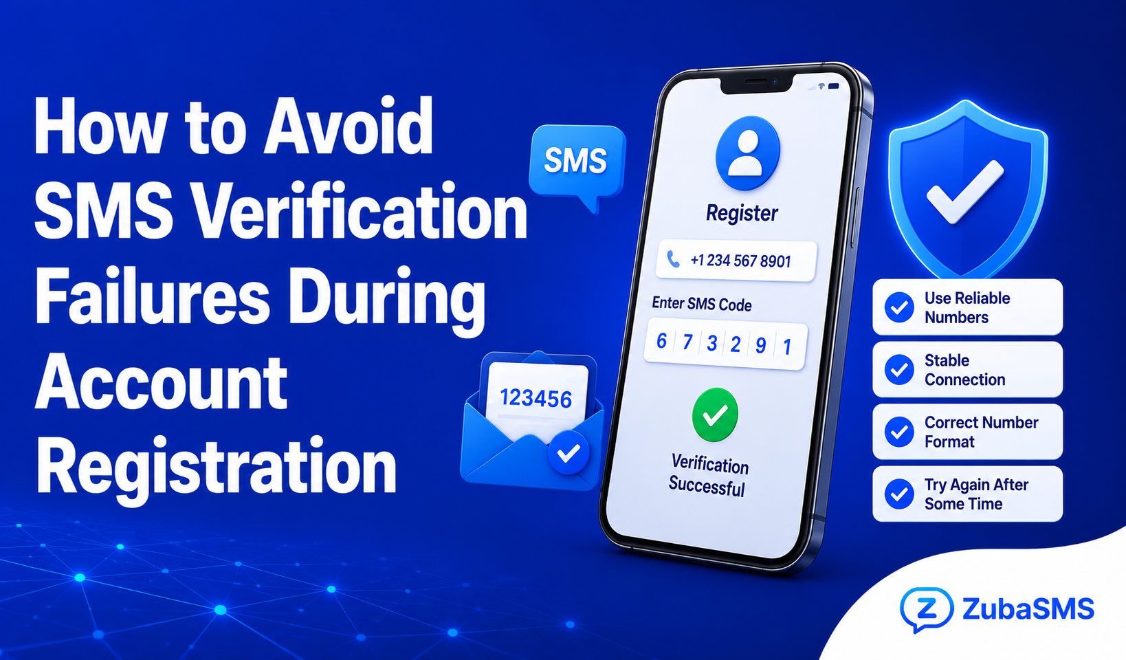 Guide explaining how to avoid SMS verification failures during online account registration.
