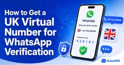 UK virtual phone number receiving a WhatsApp verification code.