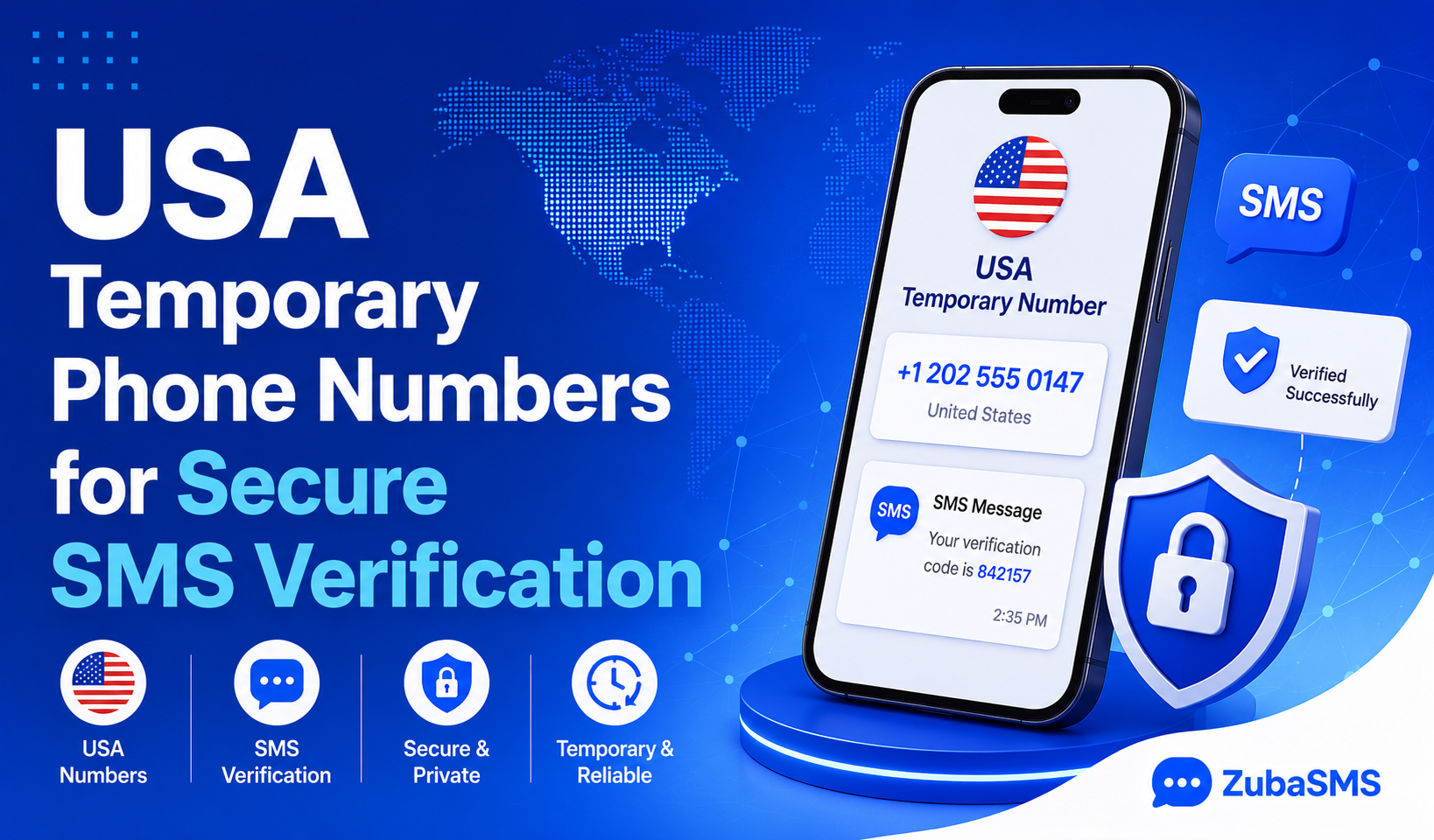 USA temporary phone number receiving an SMS verification code online.