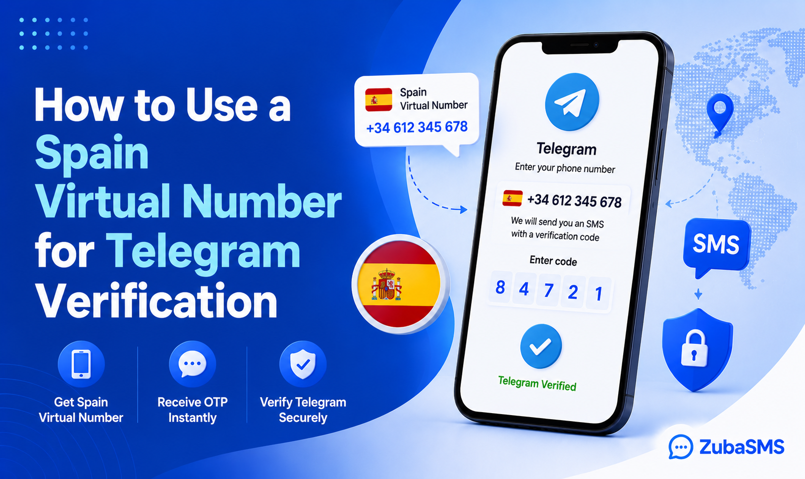 Spain virtual phone number used for Google account SMS verification.