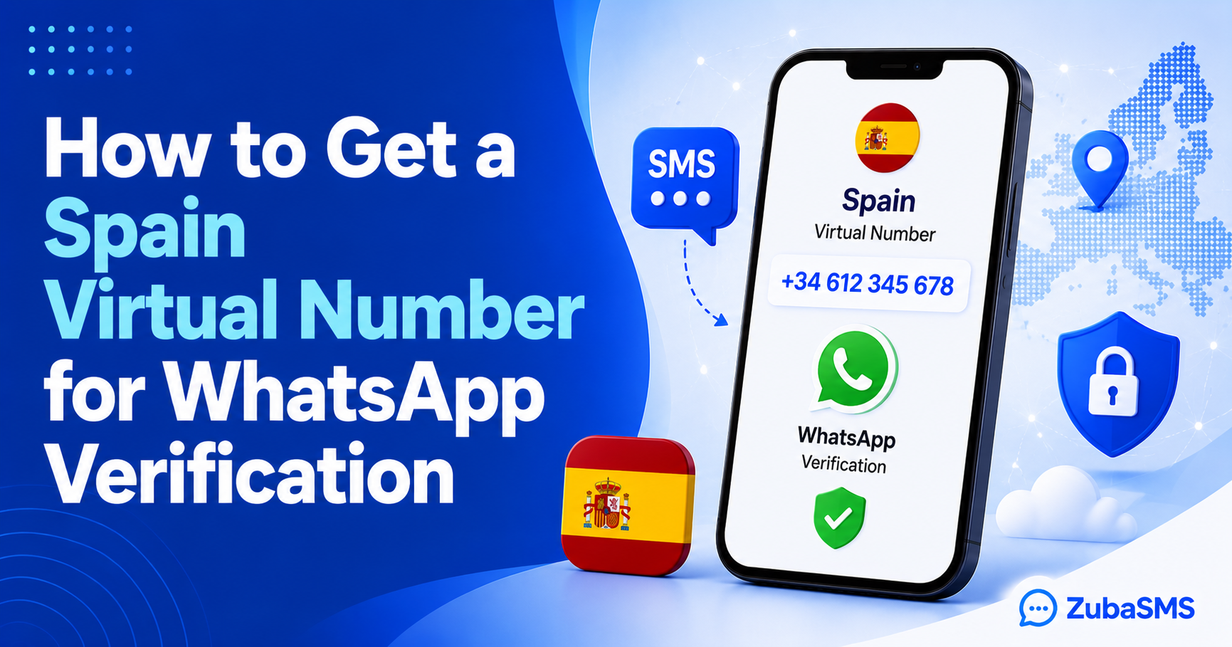 Spain virtual phone number used for WhatsApp SMS verification.