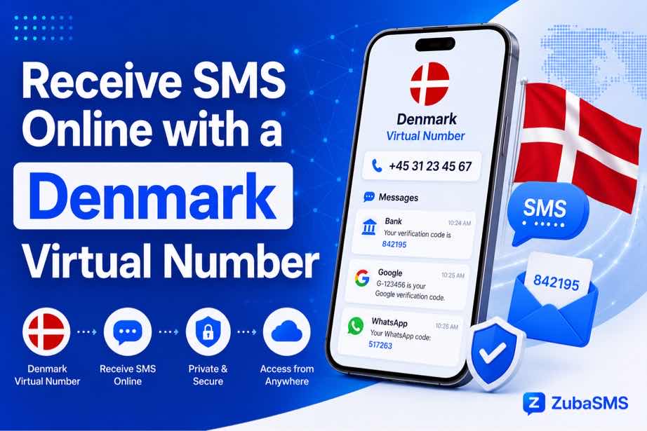 Receive SMS online Denmark with a virtual phone number