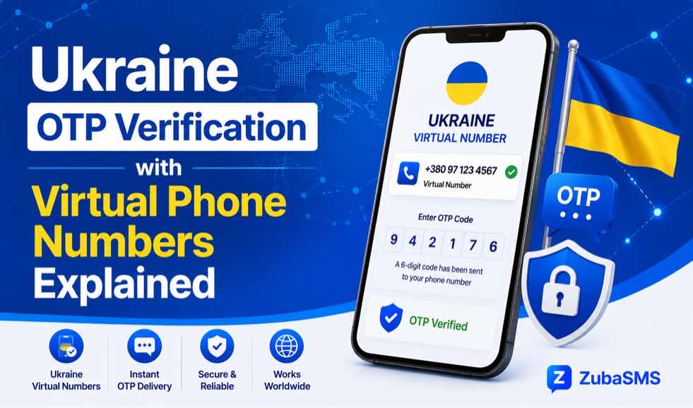 Ukraine OTP verification with a virtual phone number receiving an SMS code