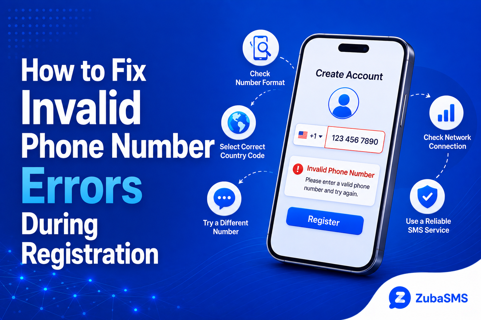 Invalid phone number error during registration